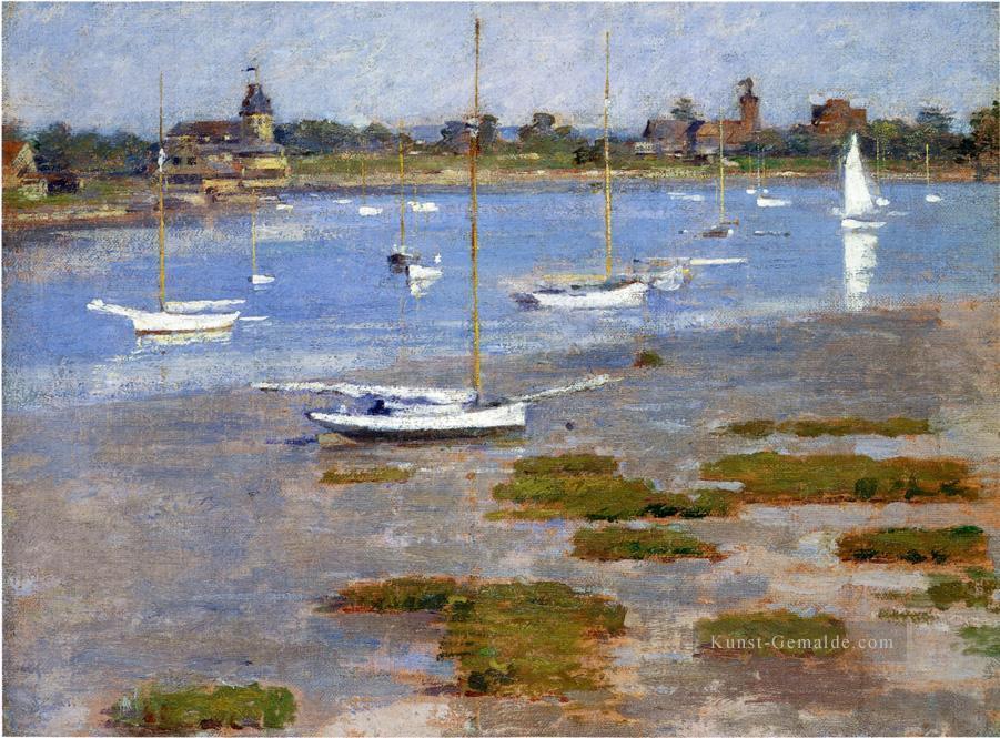 Ebbe Der Riverside Yacht Club Impressionismus Boot Theodore Robinson Landschaften Ölgemälde